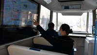Dalam bus ini juga terdapat rute yang akan dilewati oleh bus tersebut.
