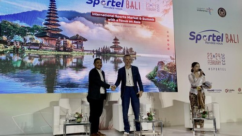 Konferensi pers Sportel Rendez Vouz Balidi Grand Hyatt Nusa Dua Bali, Rabu (22/2/2023). (Siti Muamalah - detikBali)