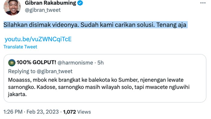 Netizen mengeluhkan kondisi kemacetan di Pasarnongko, Solo.