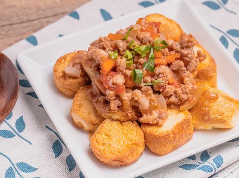 Resep Tofu Goreng Topping Ayam Cincang