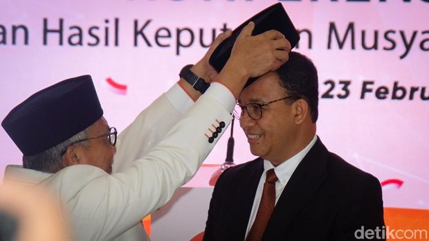 Anies Baswedan dideklarasikan sebagai capres oleh PKS di kantor DPP PKS, Jalan TB Simatupang, Jakarta, Kamis (23/2/2023).
