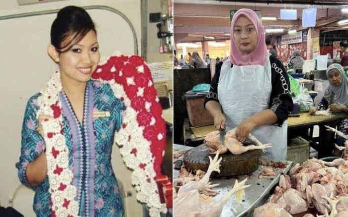 13 Tahun Jadi Pramugari, Wanita Ini Kini Jualan Ayam Potong di Pasar
