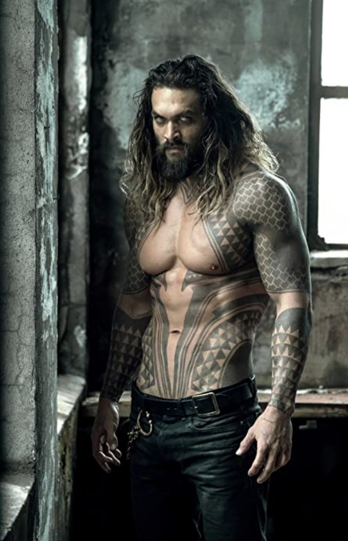 Penampilan Jason Momoa sebagai Aquaman.