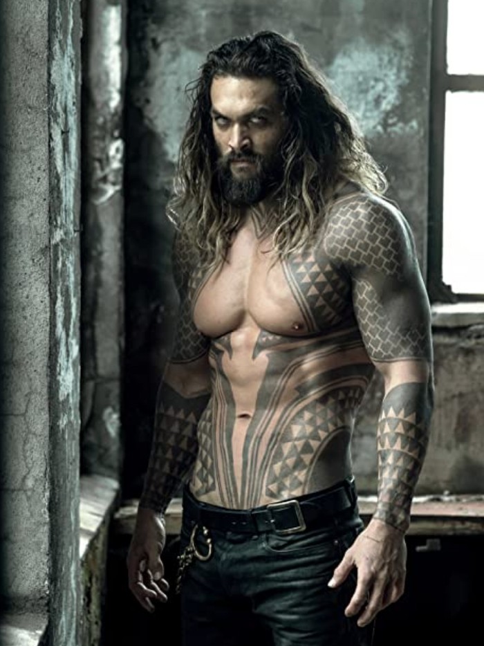 Penampilan Jason Momoa sebagai Aquaman.
