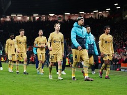 Terbaru, Barcelona gagal melangkah jauh di Liga Europa. Barca disingkirkan Manchester United dalam perebutan tiket ke babak 16 besar Liga Europa dengan agregat 4-3. (Getty Images)