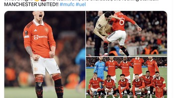 Lisandro Martinez tak dapat menyembunyikan kegembiraannya dengan kicauan ini. Foto: Twitter