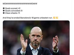 Meme MU Kandaskan Barcelona, Erik Ten Hag Dipuja