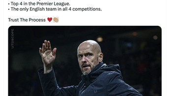 Erik Ten Hag benar-benar membuat MU kembali menjadi tim yang disegani. Foto: Twitter