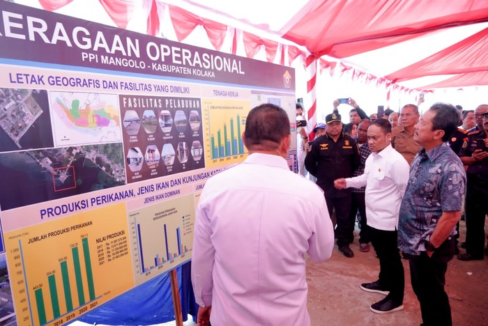 Menteri Kelautan dan Perikanan Sakti Wahyu Trenggono optimistis produktivitas sektor kelautan dan perikanan di Kabupaten Kolaka, Sulawesi Tenggara