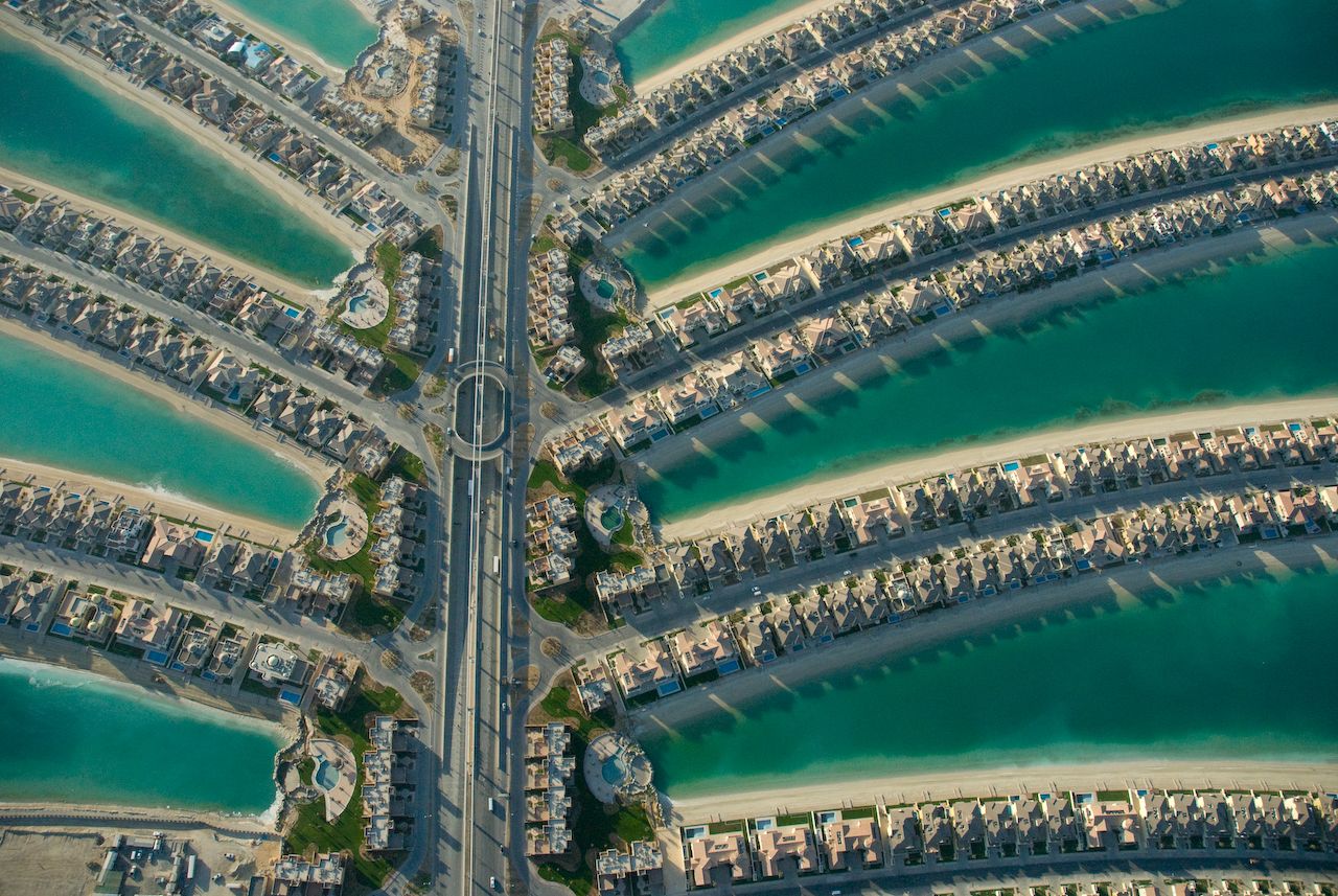 Bagian tengah dari Palm Jumeirah.