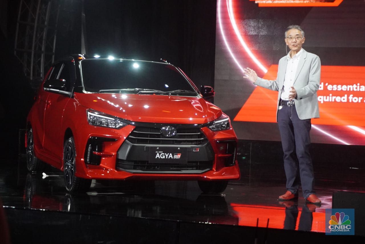 Peluncuran All New Agya di IIMS pada (16/2). (CNBC Indonesia/Ferry Sandi)