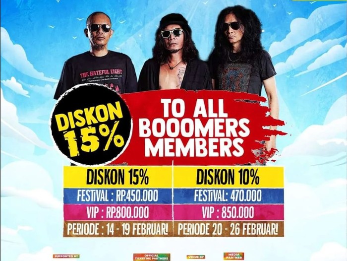 Boomerang Reload akan mengisi Summerhype Festival 2023 di Surabaya. Untuk konser tersebut, Boomerang memberikan diskon kepada Boomers.
