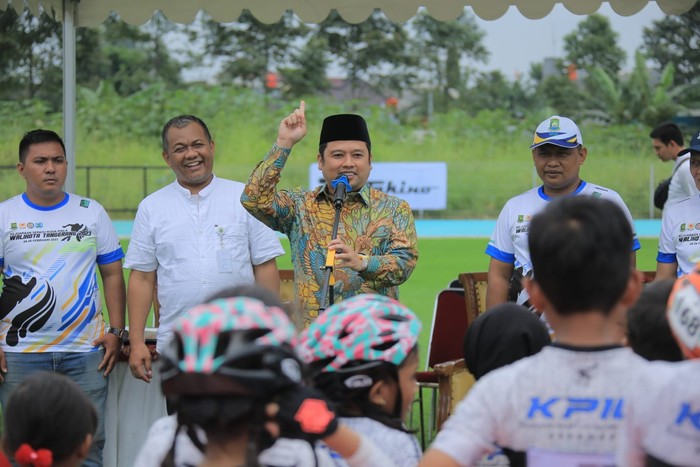 Ratusan atlet sepatu roda beradu kemampuan dalam Kejuaraan Sepatu Roda Piala Wali Kota Tangerang 2023.
