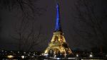 Setahun Perang Ukraina, Cahaya Biru-Kuning Selimuti Menara Eiffel