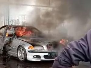 BMW Terbakar Saat Diperbaiki di Bengkel Bogor, Diduga Gegara Korsleting
