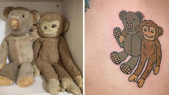 Tatonya terinspirasi dari hewan maupun boneka, semua jadi tato dengan cara berbeda. Foto: (Bored Panda).