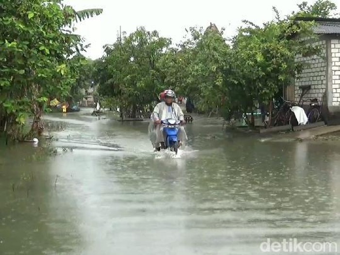 Kondisi banjir di Desa Banjarsari Kecamatan Gabus, Minggu (26/2/2023).