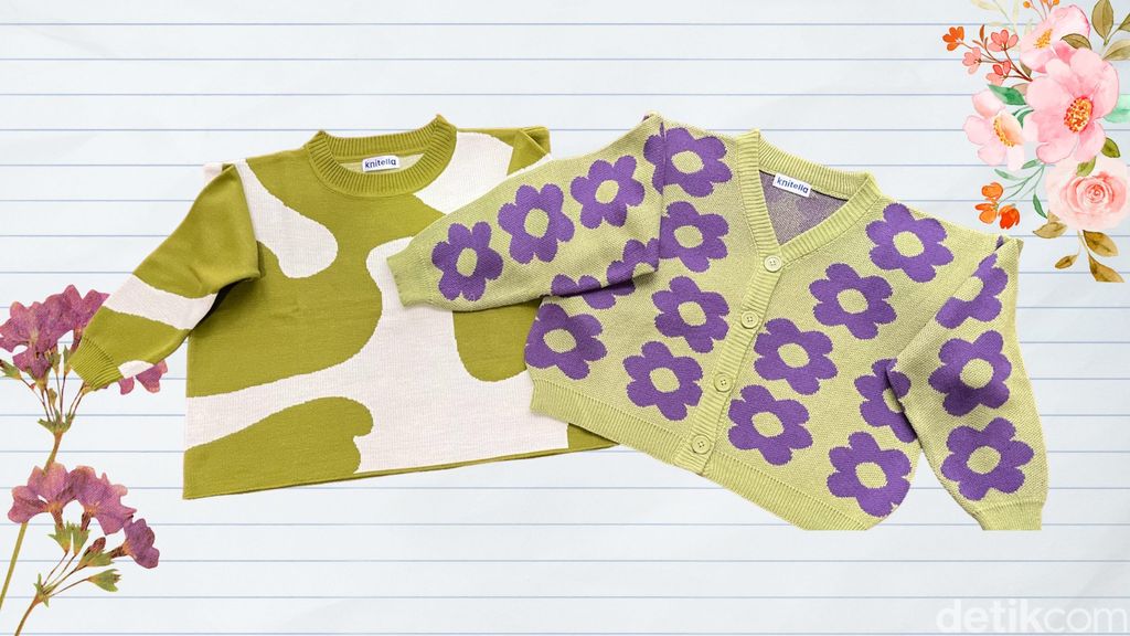 Pede Tabrak Warna dengan Sweater Rajut Berpola Quirky.