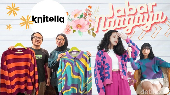 Pede Tabrak Warna dengan Sweater Rajut Berpola Quirky.