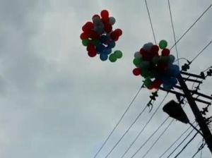 Sambar Tiang Listrik, Balon yang Diterbangkan Wali Kota Tanjungbalai Meledak