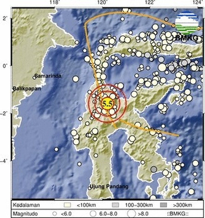 Gempa Sigi, 27 Februari 2023 pukul 08.26 WIB. (Dok BMKG)