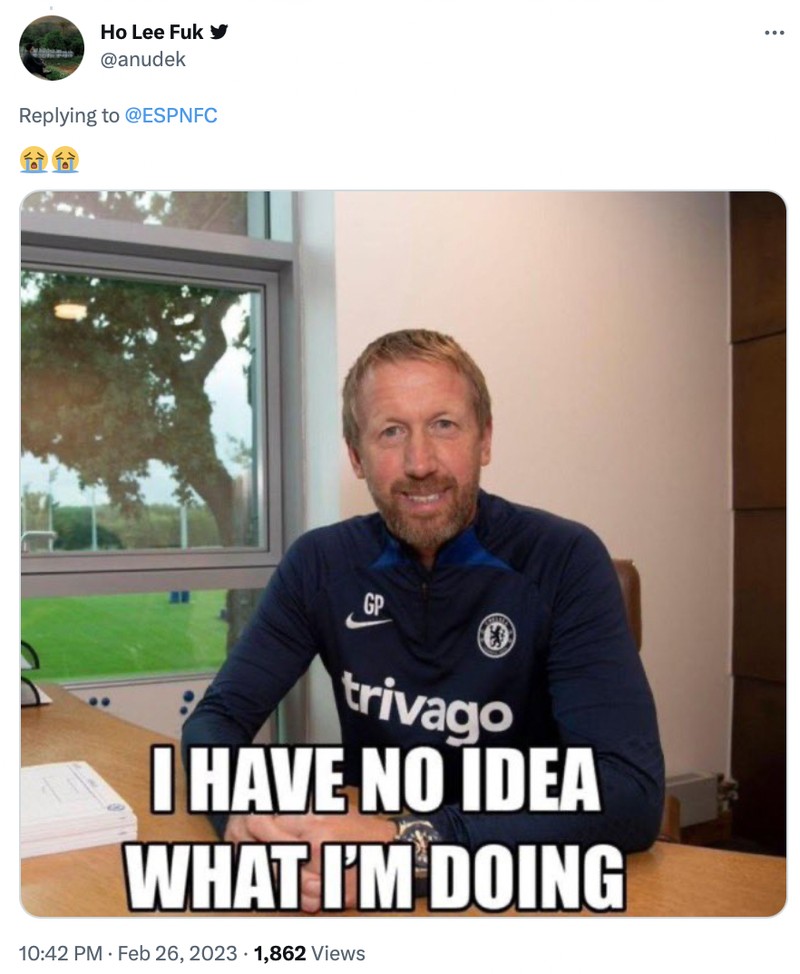 Meme Chelsea sulit raih kemenangan.