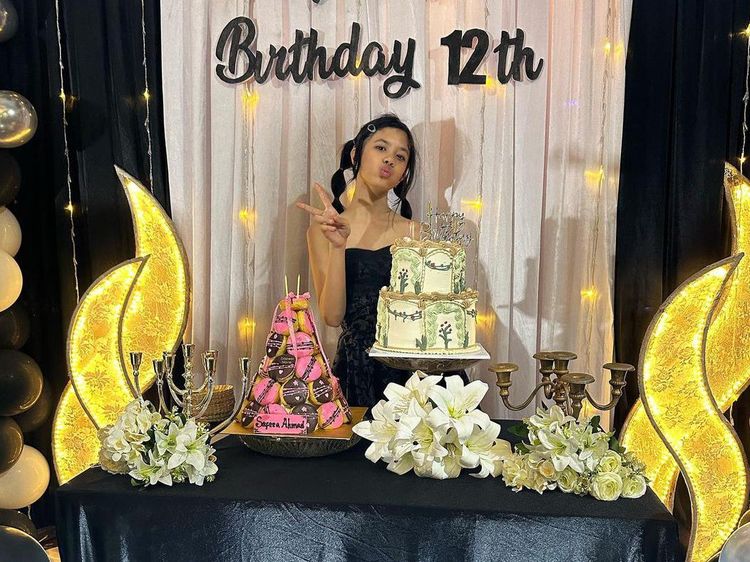 Shafeea Ahmad, Putri Ahmad Dhani Rayakan Ultah Ke-12 dengan Kue Cantik
