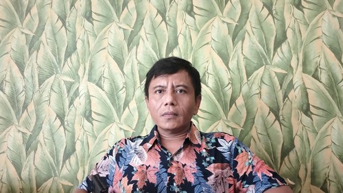 Wakil Ketua Kamar Dagang dan Industri Indonesia (KADIN) Kabupaten Lombok Timur Rahmatullah Jayadi menagih utang Pemrov NTB terhadap puluhan kontraktor proyek. (Ahmad Viqi/detikBali).