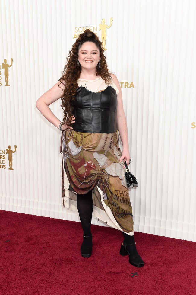 Daftar busana terburuk versi Daily Mail juga menyertakan Megan Stalter. (Foto: Gilbert Flores/Variety via Getty Images)