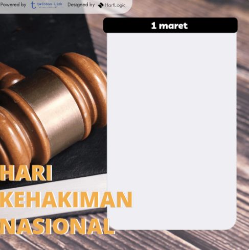 Twibbon Hari Kehakiman Nasional 2023 bisa saat digunakan pada 1 Maret. Hari Kehakiman Nasional menjadi pengingat agar hukum di Indonesia semakin tegak dan adil.