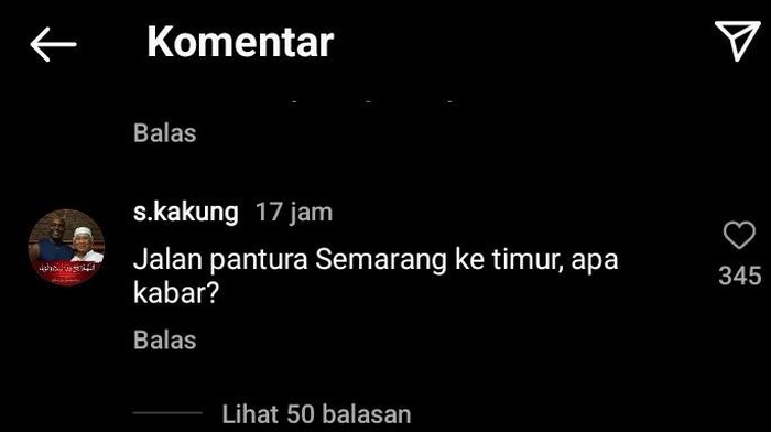 Gus Mus Sentil Ganjar Pranowo soal Jalan Pantura. Foto diunggah Selasa (28/2/2023).