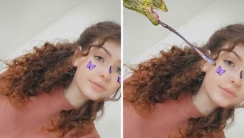 Netizen ini minta kupu-kupu di wajahnya dihilangkan, dan hasilnya... Foto: Reddit via Boredpanda