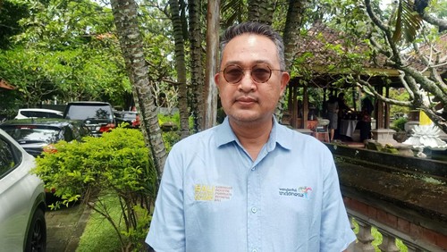 Ketua BTB Ida Bagus Agung Partha Adnyana ketika ditemui detikBali di Kantor Dinas Pariwisata Provinsi Bali Jalan Letjen S Parman, Denpasar, Bali, pada Selasa (28/2/2023)