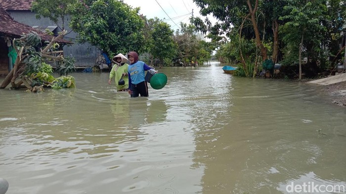 Kondisi banjir di Desa Banjarsari, Kecamatan Gabus, Pati, Selasa (28/2/2023).