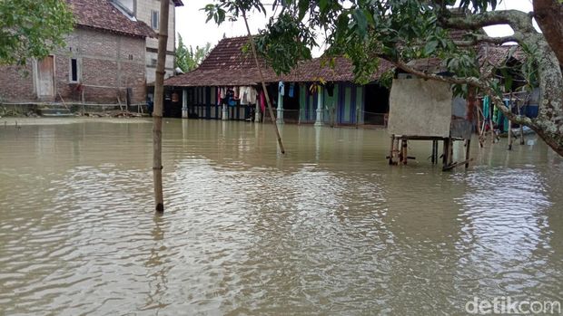 Kondisi banjir di Desa Banjarsari, Kecamatan Gabus, Pati, Selasa (28/2/2023).