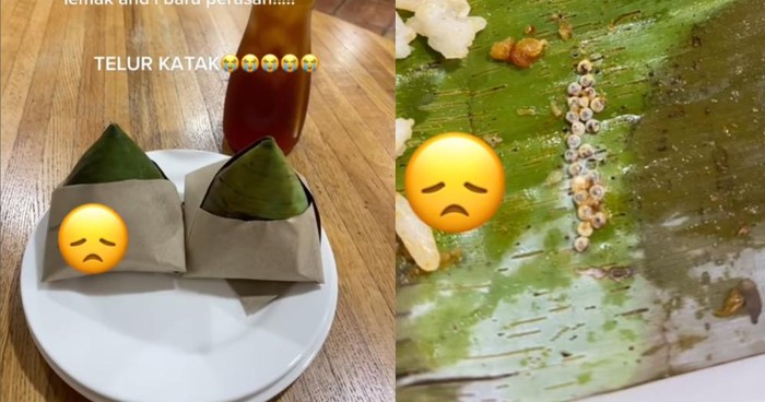 Ngeri! Wanita Ini Temukan Telur Aneh di Dalam Bungkusan Nasi Lemak