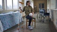 Ruslana Danylkina kehilangan kaki kirinya saat bertempur melawan tentara Rusia di wilayah Kherson.