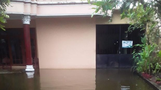 Banjir di Desa Karangrowo, Kecamatan Undaan, Kudus, Rabu (1/3/2023).