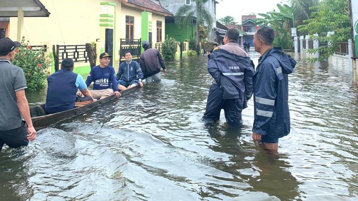 Banjir di Desa Karangrowo, Kecamatan Undaan, Kudus, Rabu (1/3/2023).