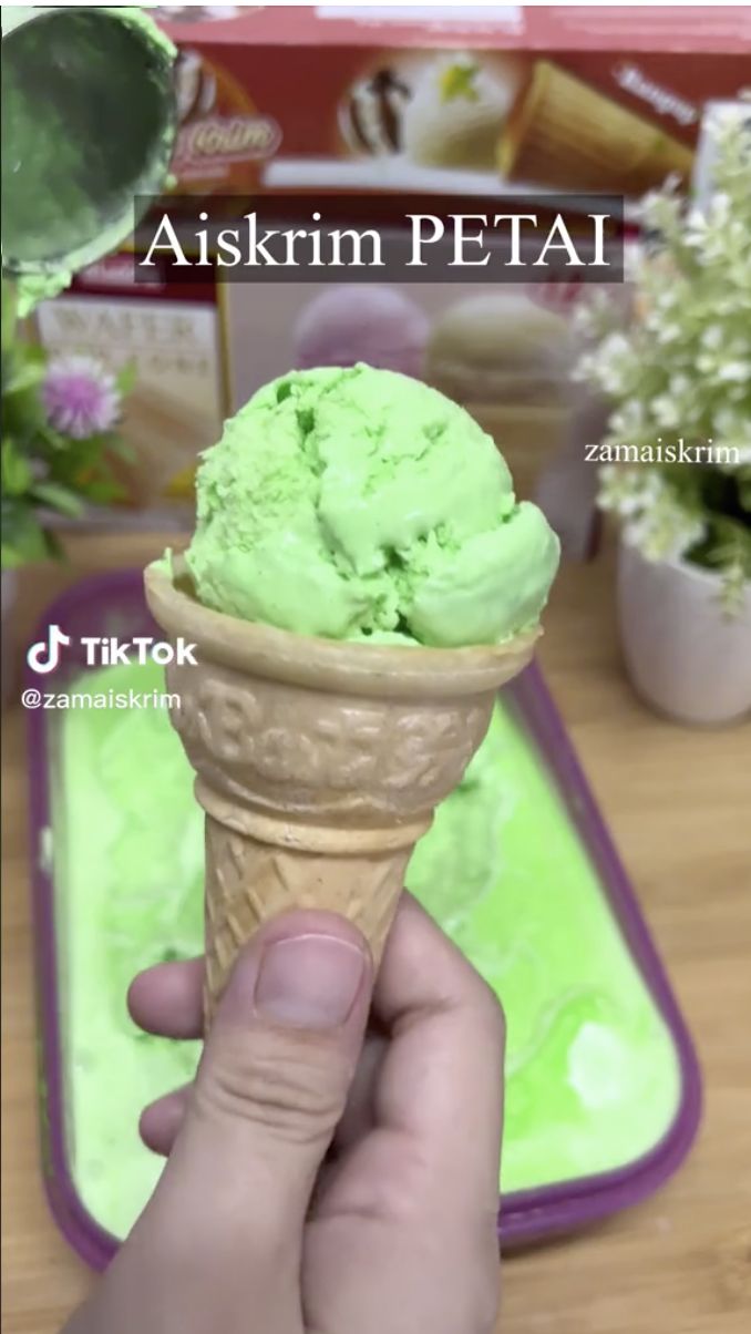 Eksperimen! TikToker Ini Coba Buat Es Krim Unik Rasa Pete