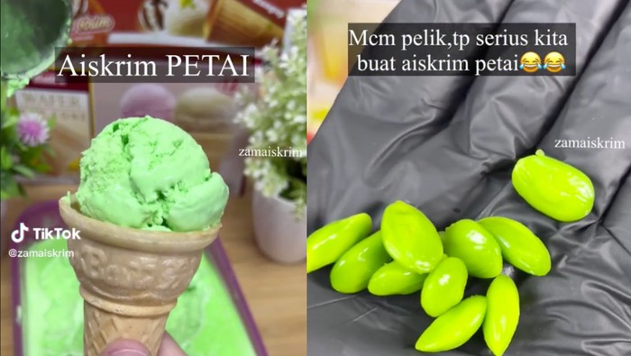 Eksperimen! TikToker Ini Coba Buat Es Krim Unik Rasa Pete