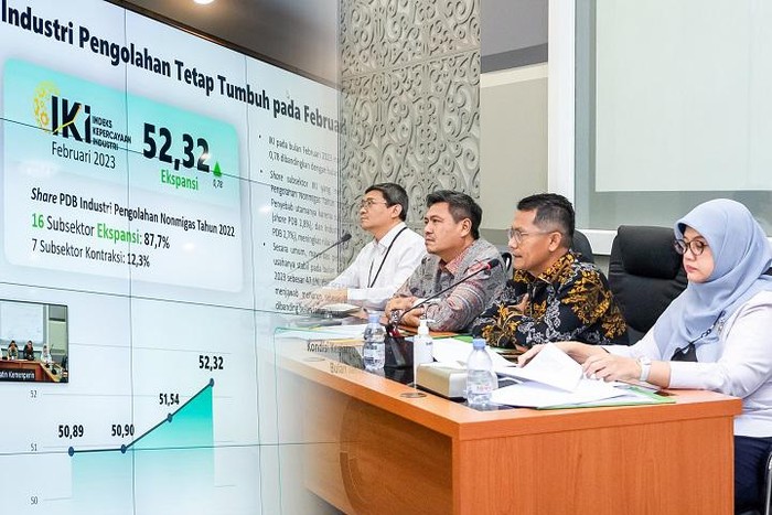 Indeks Kepercayaan Industri (IKI) Februari 2023 yang berada pada fase ekspansi dengan capaian sebesar 52,32, konsisten meningkat sejak November 2022.