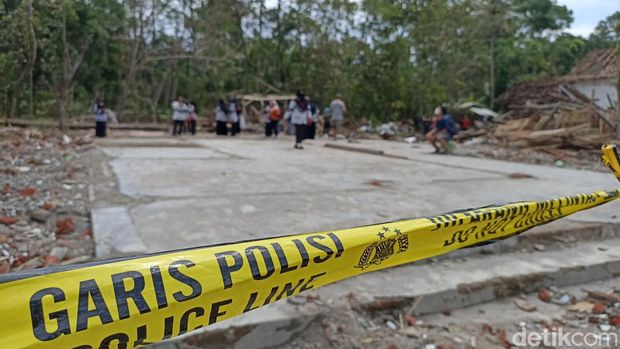 Kondisi terkini lokasi ledakan petasan di Blitar.