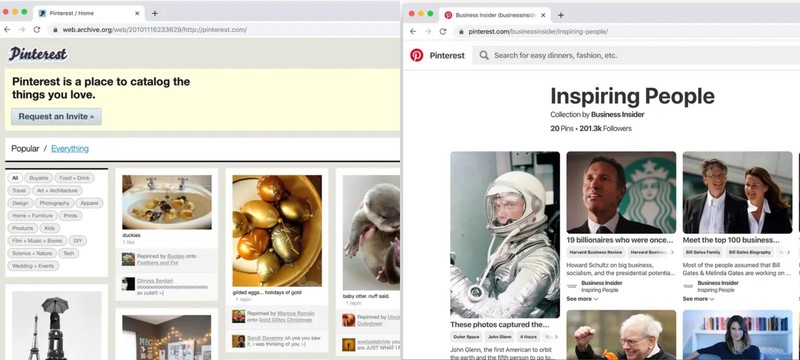 Perbandingan tampilan situs dulu dan sekarang