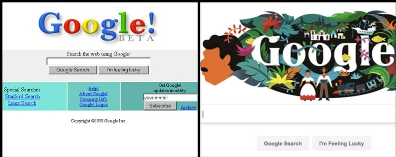 Perbandingan tampilan situs dulu dan sekarang