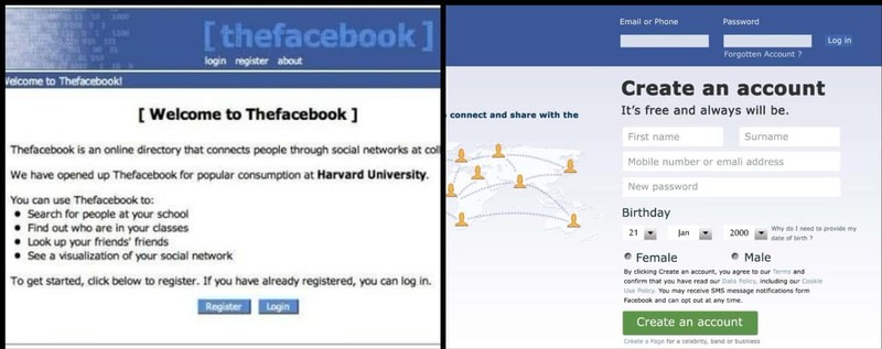 Perbandingan tampilan situs dulu dan sekarang