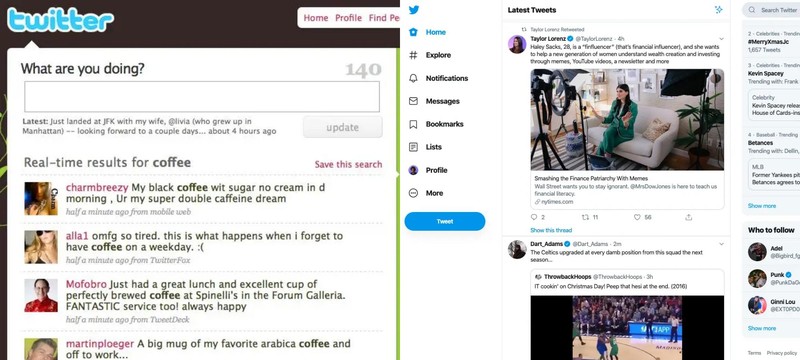 Perbandingan tampilan situs dulu dan sekarang