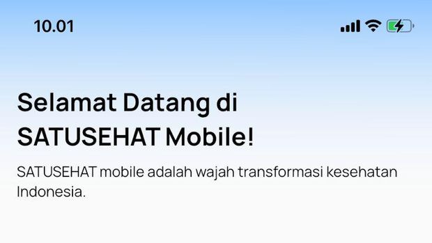 Screenshot aplikasi Satu Sehat Mobile