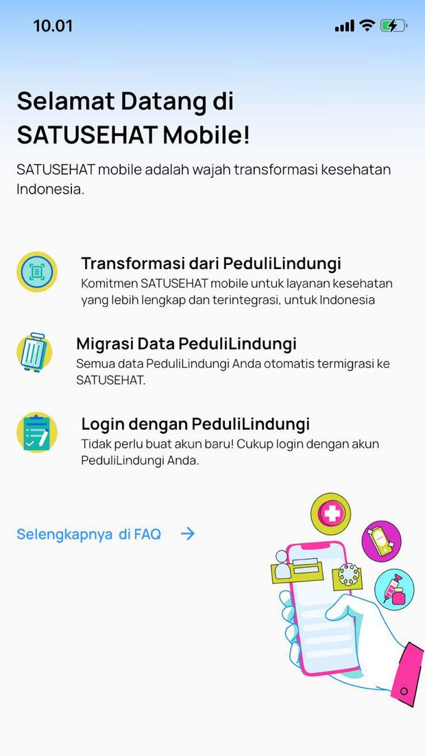 Screenshot aplikasi Satu Sehat Mobile