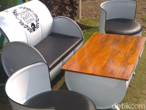 Tong bekas jadi furniture berkelas